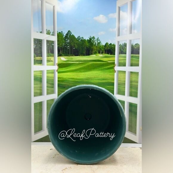 Martha Green Clay Planter Pot with Saucer Attached - Picture 7 of 9